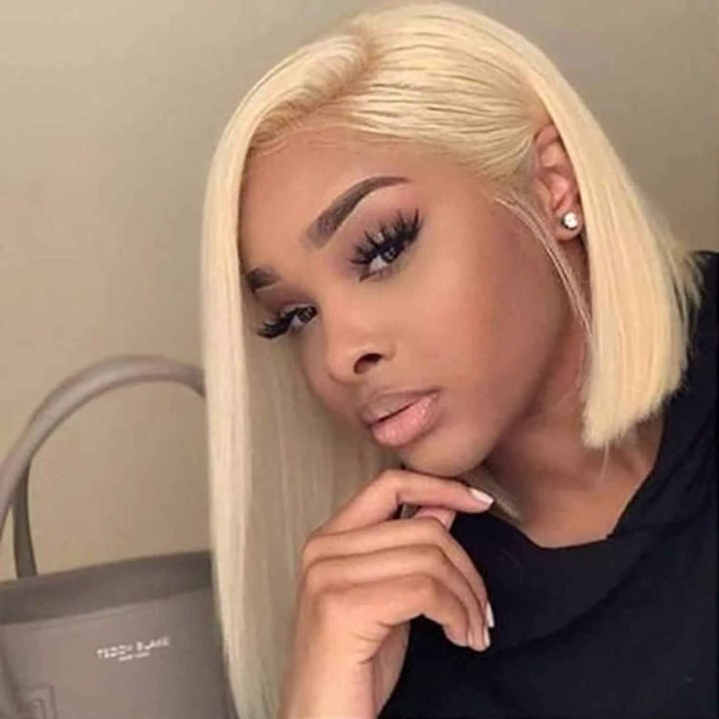 613 Blonde Straight Bob Wig 13x4 Transparent Lace Frontal Wig
