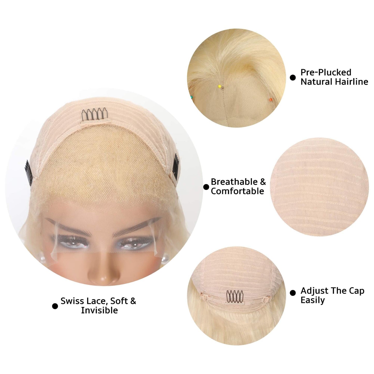 Ombre T1B/613 Blonde Straight Bob Wig 13x4 Transparent Lace Frontal