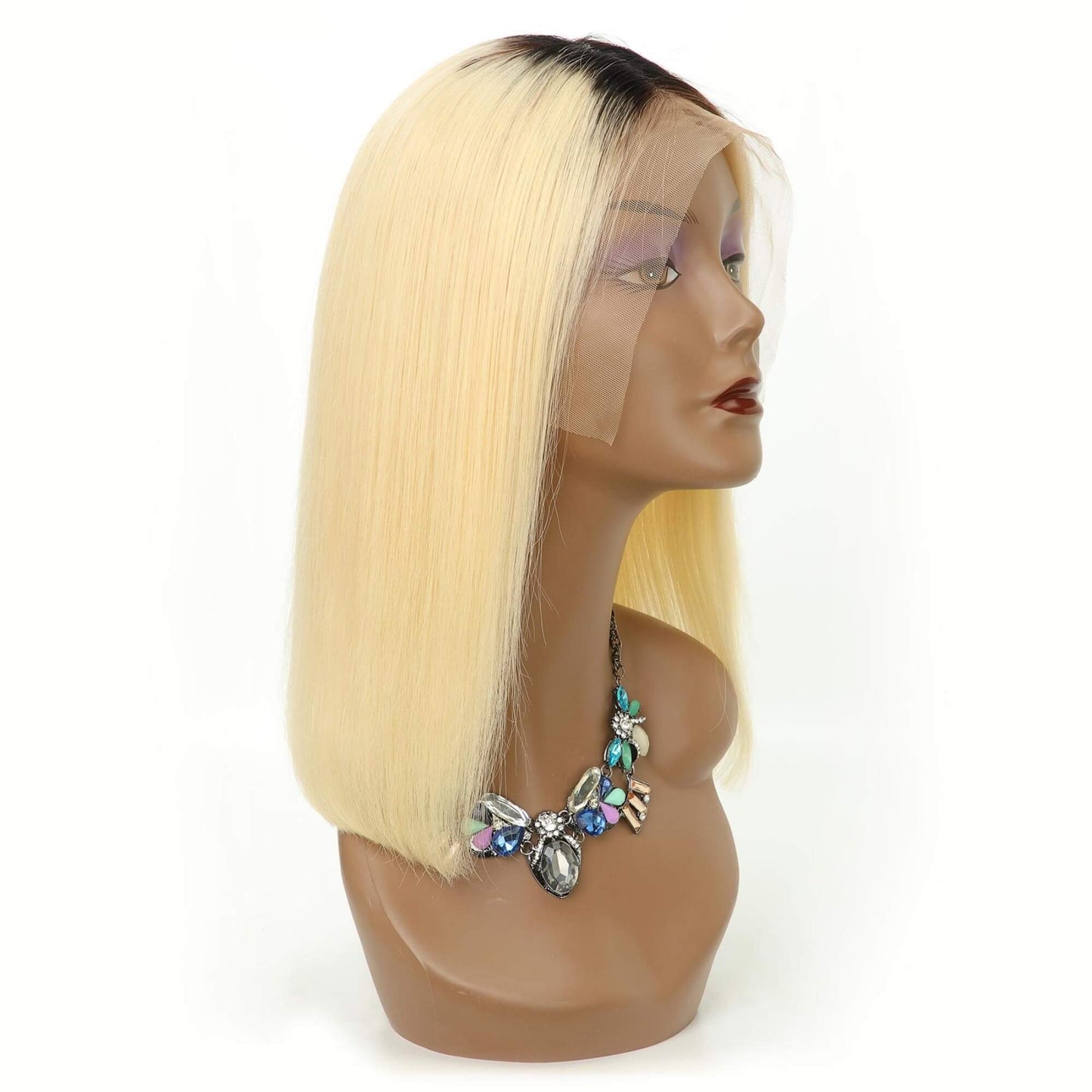 Ombre T1B/613 Blonde Straight Bob Wig 13x4 Transparent Lace Frontal