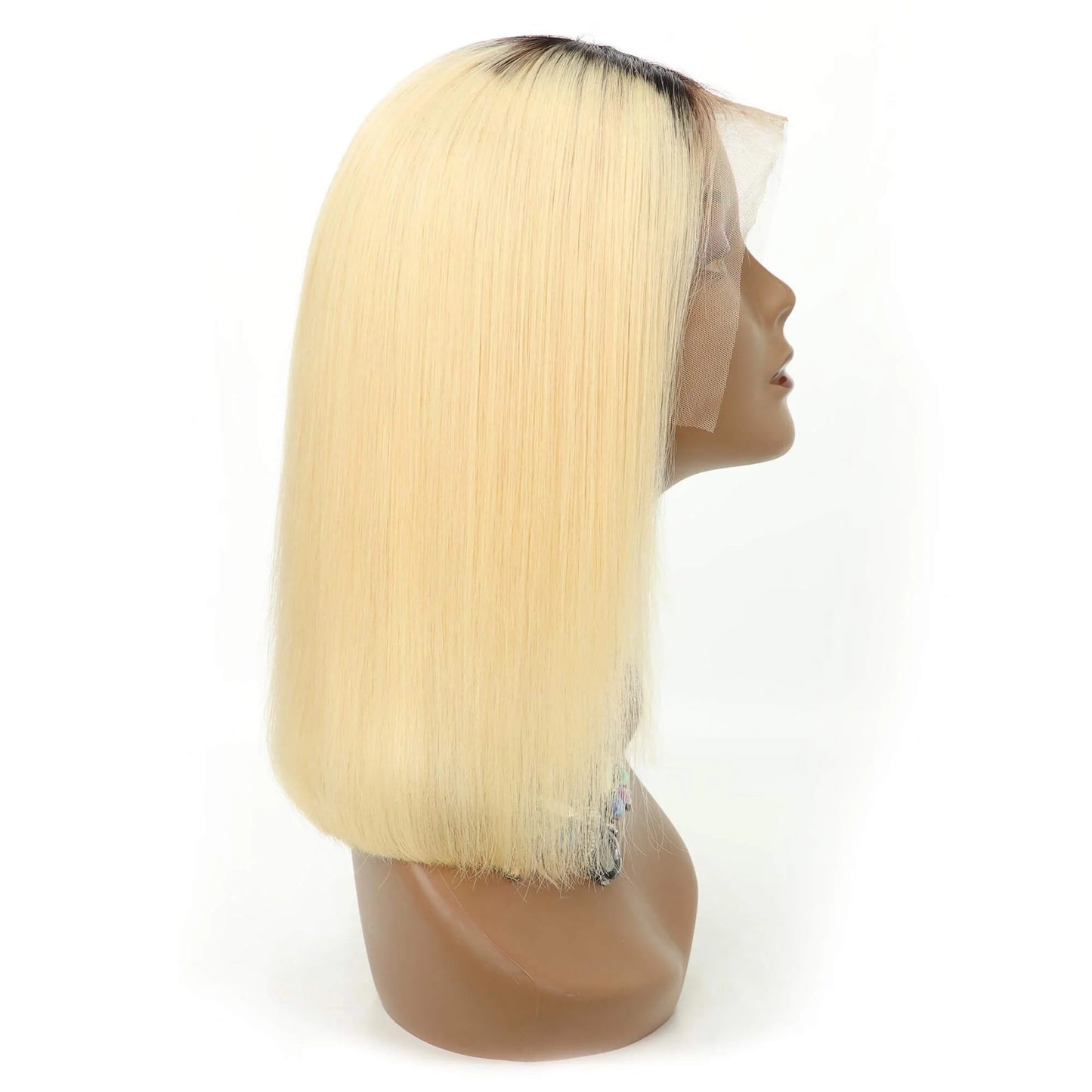 Ombre T1B/613 Blonde Straight Bob Wig 13x4 Transparent Lace Frontal