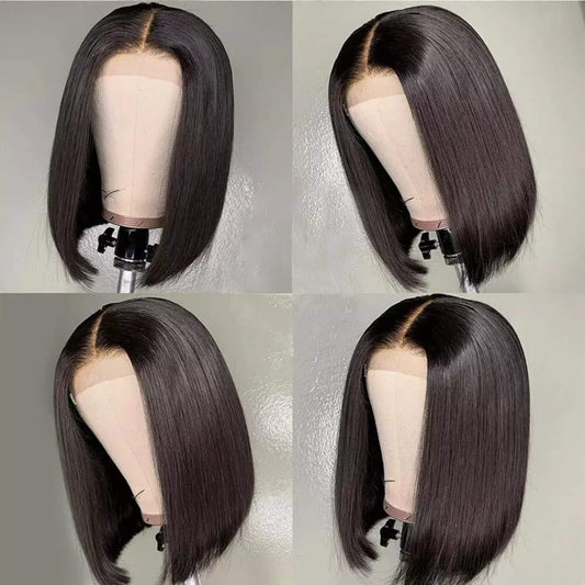 Straight Short Bob Wig Transparent Lace Closure Wig 4x4 & 5x5 Options