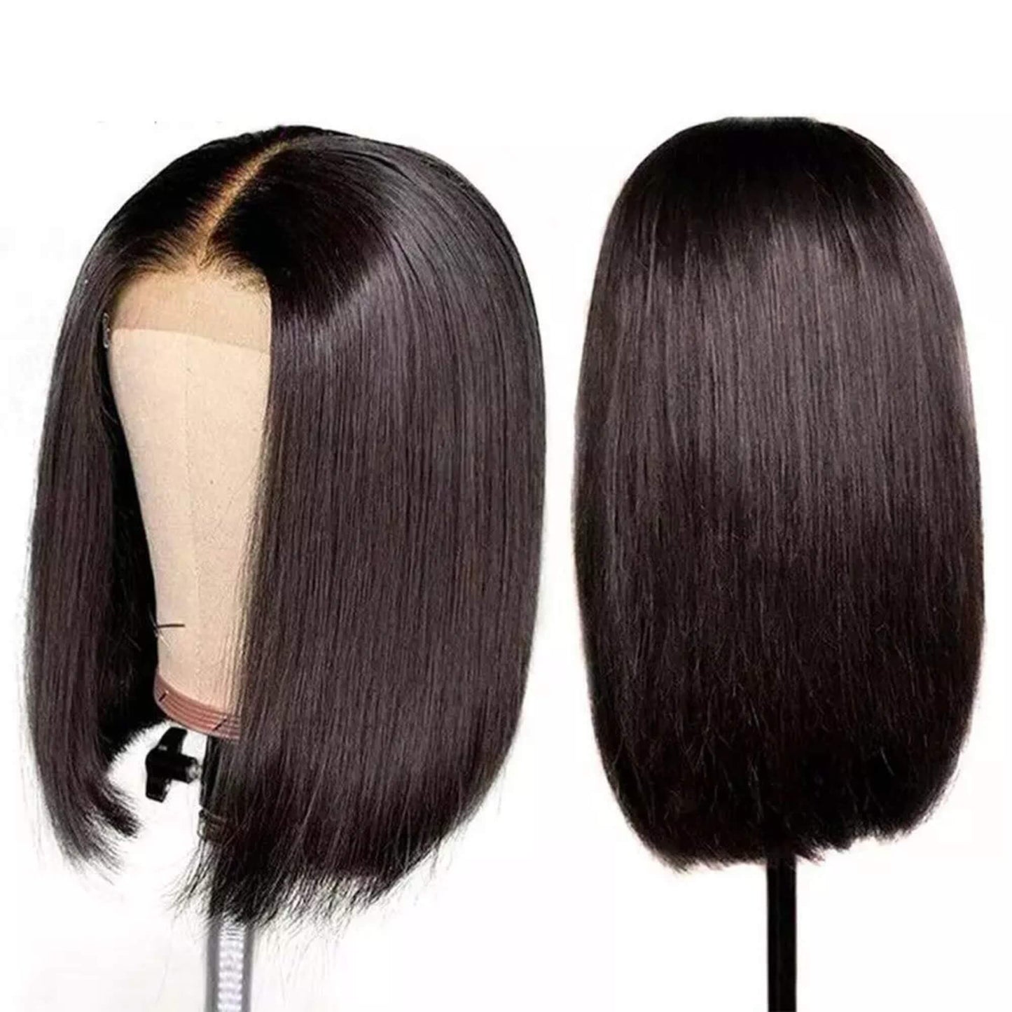Straight Short Bob Wig Transparent Lace Closure Wig 4x4 & 5x5 Options