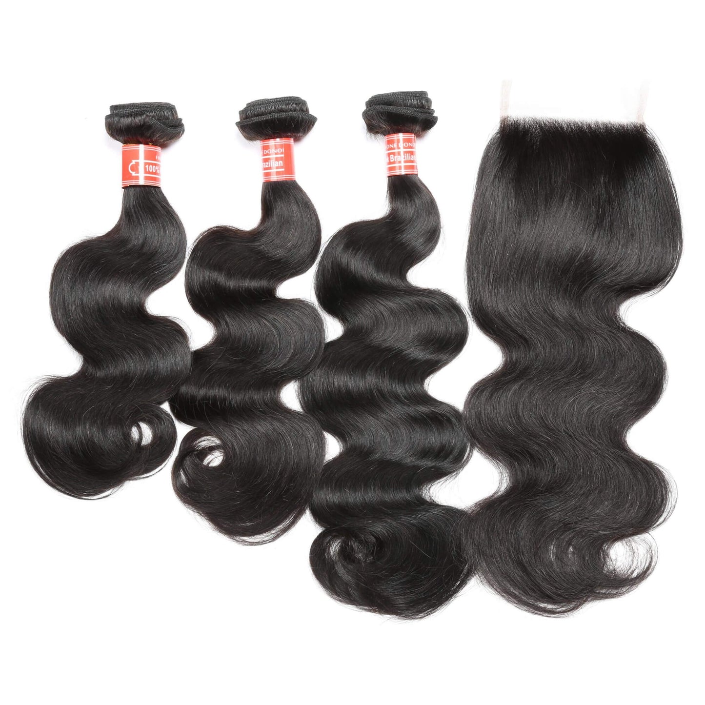 Body Wave Mink Brazilian Hair 3 Bundles With Lace Closure