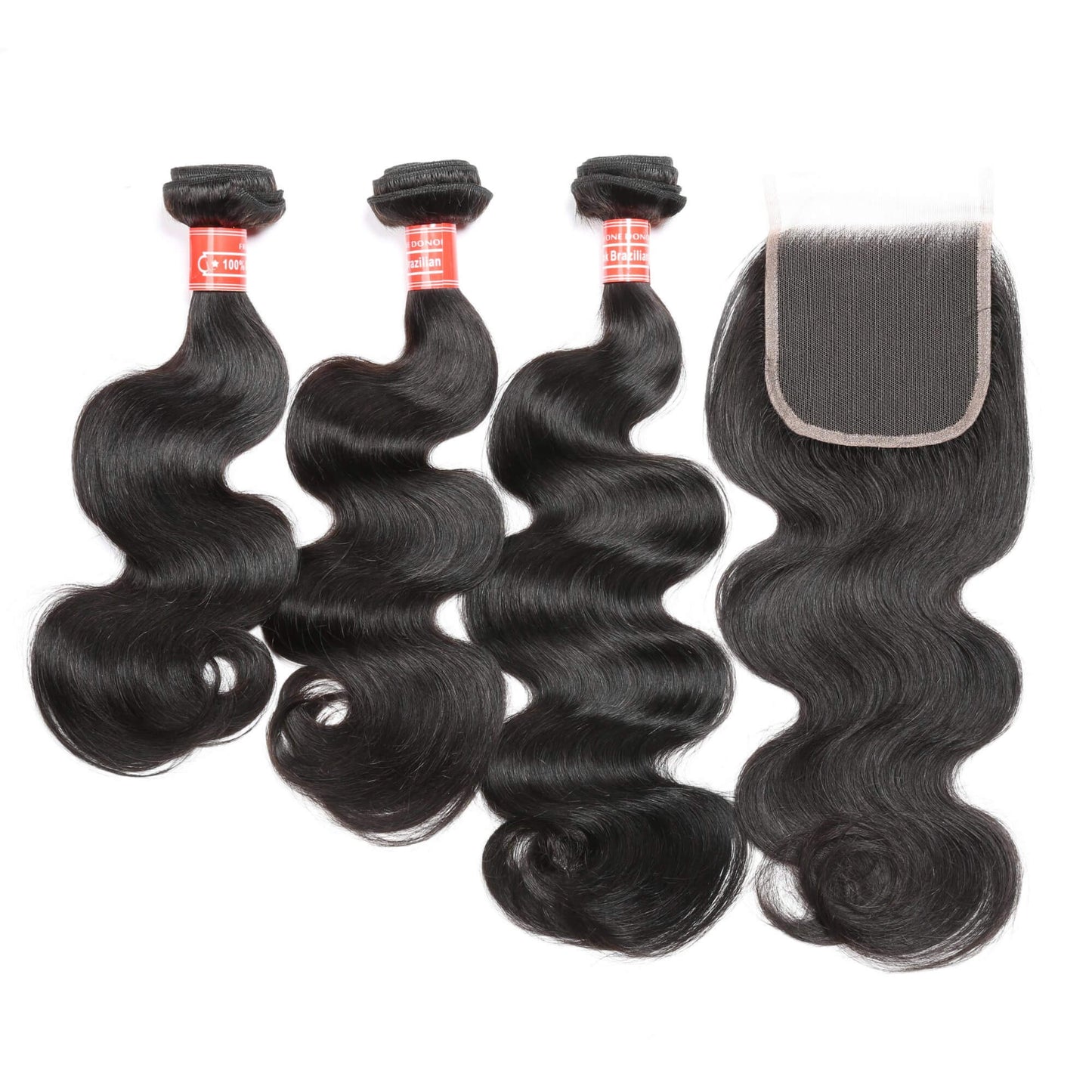 Body Wave Mink Brazilian Hair 3 Bundles With Lace Closure