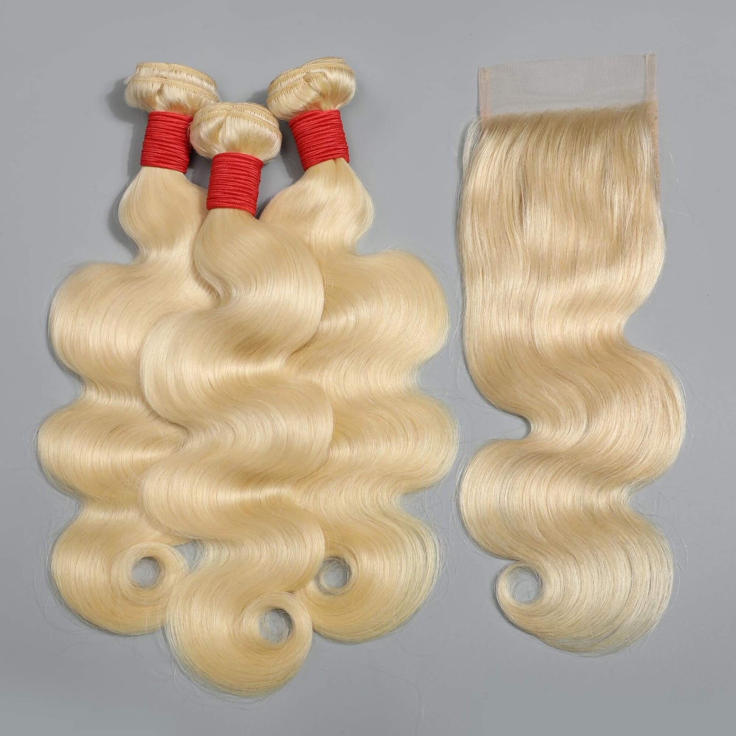 613 Blonde Body Wave Hair Bundles With 4x4 Lace Closure