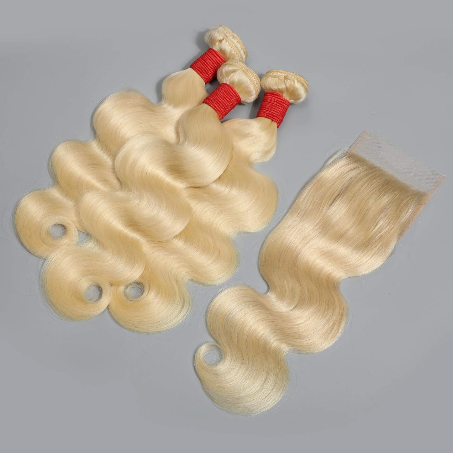 613 Blonde Body Wave Hair Bundles With 4x4 Lace Closure