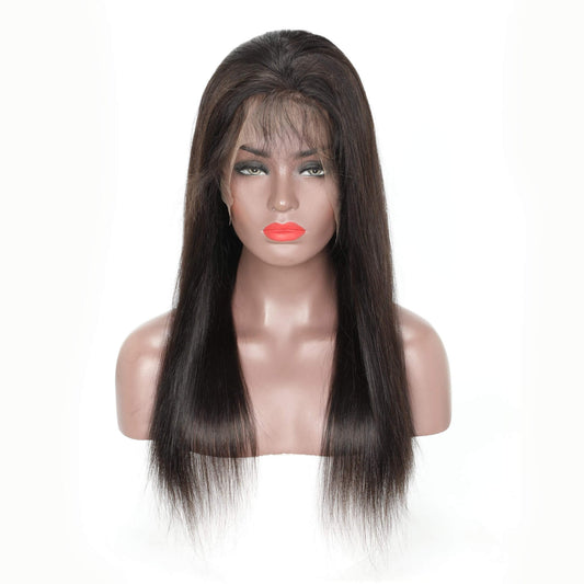 100% Human Hair Straight Full Lace Wig 180% Density