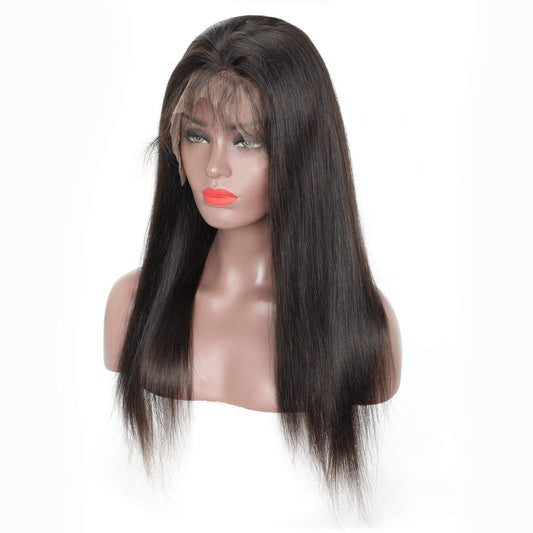 100% Human Hair Straight Full Lace Wig 180% Density